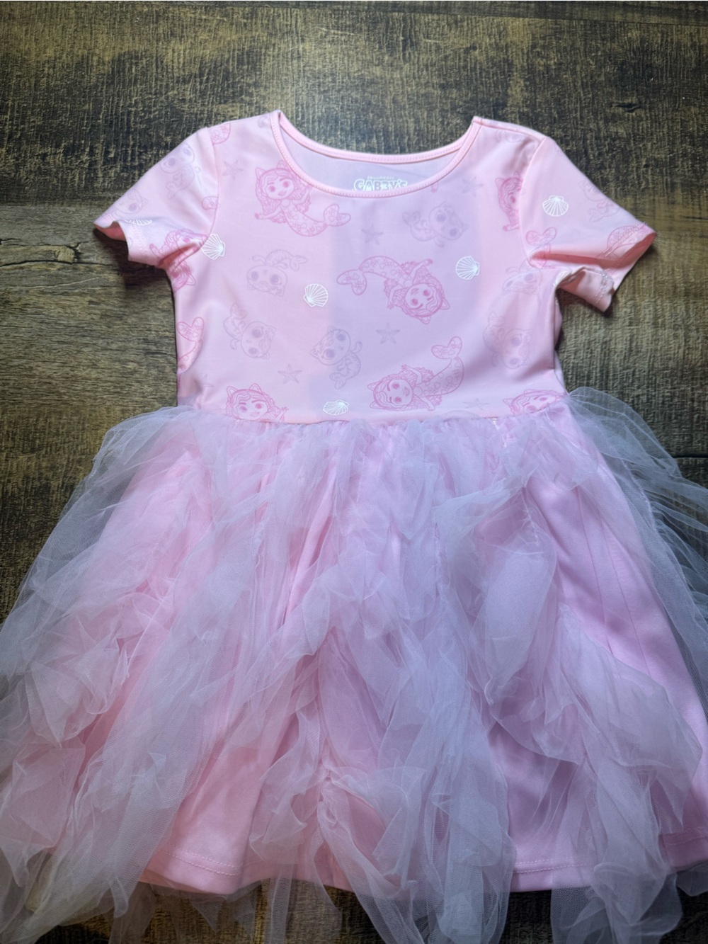 Gabby’s Dollhouse Pink Mermaid Tulle Dress for Kids